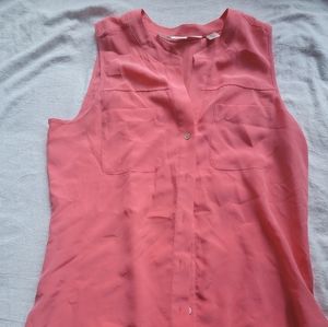 Max Studio Pink Silk Sleeveless Blouse size large